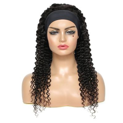 China Wholesale Head Band Jerry Curl Wig For Black Women Brazilian Virgin Hair Wigs Cuticle Aligned Hair Wigs for sale