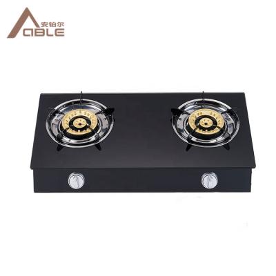 China Popular High Quality Commercial Cooking Appliances Chefs Table Top 2 Burner Gas Stove Top for sale