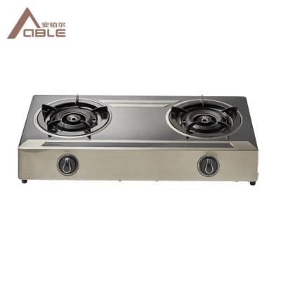 China Stainless steel best high quality home commercial cooktop popular price 2 burner kitchen appliance household cooking gas stove top for sale