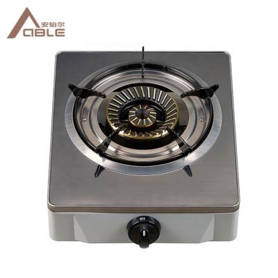 China ABLE Hotel Popular Single Burner Gas Stove Table Top Stainless Steel Cooker Gas Cooktops for sale