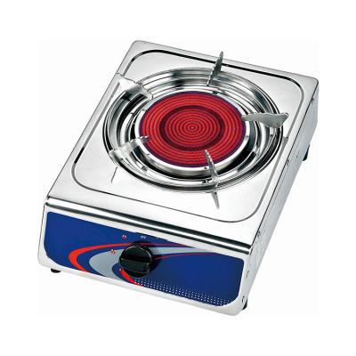 China Portable Stainless Steel Ceramic Single Panel Burner Household Lightwave Infrared Gas Stove for sale