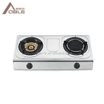 China Top 2 Burner Freestanding Glass Household Table Gas Stove for sale