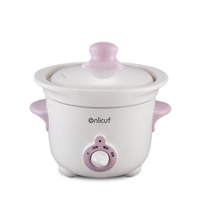 China Low Power Consumption Low Power Consumption 1.0L Baby Food Safety Slow Rice Cooker With Ceramic Inner Pot Rotary Knob Stew Slow Cooker for sale