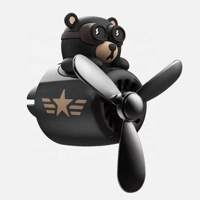 China Plastic Auto Air Conditioner Auto Air Conditioner Clip Outlet Duct Car Air Freshener Cartoon Driver Cartoon Cardboard Black Bear Rubber Flange Interior Decoration for sale