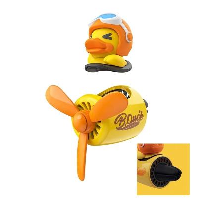 China Yellow Duck Pilot 3 Pcs Cartoon Air Freshener Vent Car Boosters Magnet Absorption Clip Auto Perfume Flange With 2 Tablet for sale