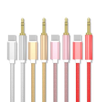 China Tape material/nylon material USB C to AUX cable. 3.5mm Jack to Light to AUX Adapter Earphone Extension Cable Connector Audio Splitter. headphone for sale