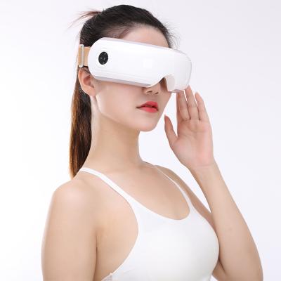 China Hot Hezheng Bluetooth Eye Care Massager Comfortable Wireless Rechargeable Eye Mask Vibration Compress Massager Machine for sale