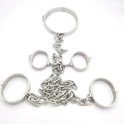 China Bdsm bondage professional factory sex adult game adult products stainless steel bdsm cuffs bondage kit for sale