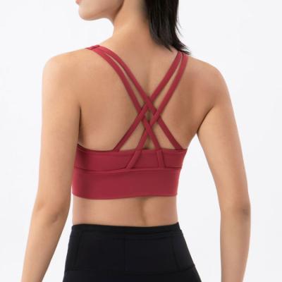 China Women's Clothing 72 Nylon 28 Spandex Spandex Racerback Sports Bra Unbranded Breathable Woman Yoga Sports Bra for sale