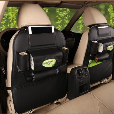 China Durable Hot Selling PU Multi-pocket Leather Car Back Seat Organizer for sale