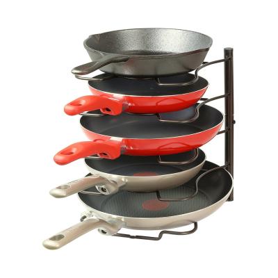 China Viable Tiered Kitchen Pan Organizer Rack, Iron Pot Holder, Saucepan and Lid Holder for sale