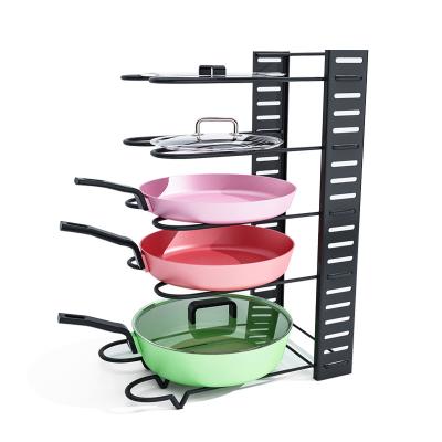 China Adjustable Living Height Lid Pot Lid Pantry Pan and Pot Holder Organizer for sale