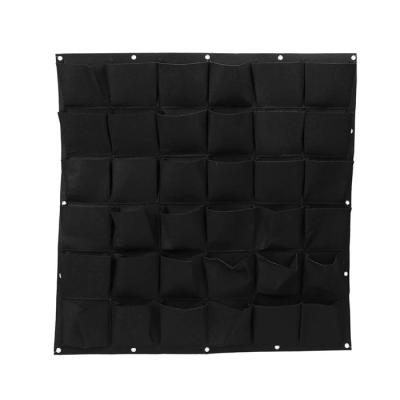 China Eco-friendly 36 Pocket Vertical Wall Green Felt Plant Grow Bag For Flower for sale