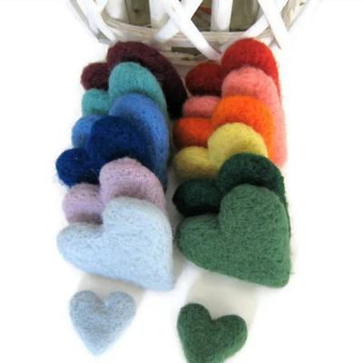 China Durable Wool Felt Hearts Jumbo Large Wool Felt Hearts, 3cm Felt Hearts, Multicolor Felt Hearts for sale