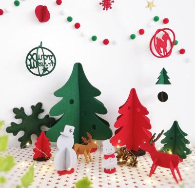 China Low MOQ multifunctional felt 3d christmas party decoration for kids room felt party decoration for sale