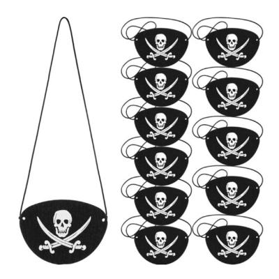 China Party Wear Pirate Eye Patches One Black Eye Patches Pirate Silk Captain Eye Masks For Halloween Christmas Pirate Theme Party for sale