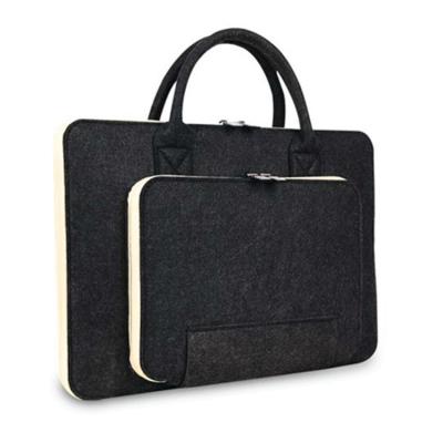 China Business Eco Friendly Gift Felt Laptop Bag For Women Men Felt Laptop Sleeve Case Leather Laptop Bag for sale