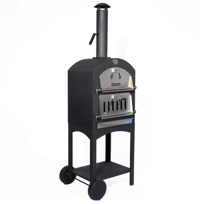 China Easily Assembled Portable Outdoor Wood Fired Pizza and Stainless Steel Cold Rolled Dish Barbecue Pizza Oven For Outdoor Cooking for sale