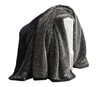 China Folded Fluffy Faux Fur Electric Heated Blanket for sale