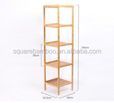 China 5 Layer Storage Rack Stocked Bamboo Shelf for sale