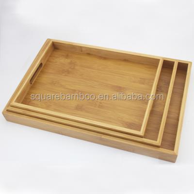 China Bamboo Wooden Food Serving Tray, Food Tray with 5 Compartments for sale