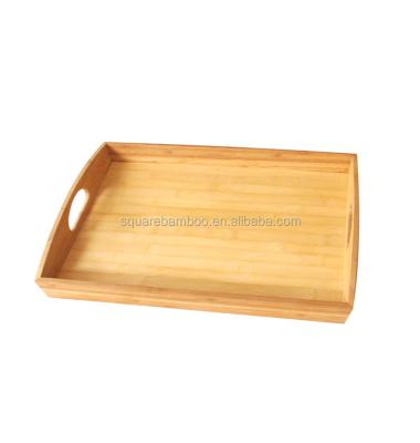 China Eco - Friendly Bamboo Breakfast Tray , Wooden Food Fruit Serving Tray , Fruit Platter for sale