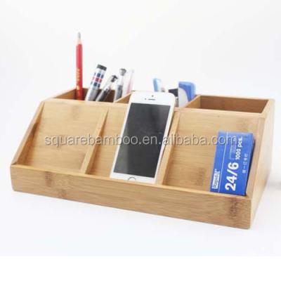 China Multifunctional Eco-friendly Bamboo Desk Organizers Stationery Organizer for sale