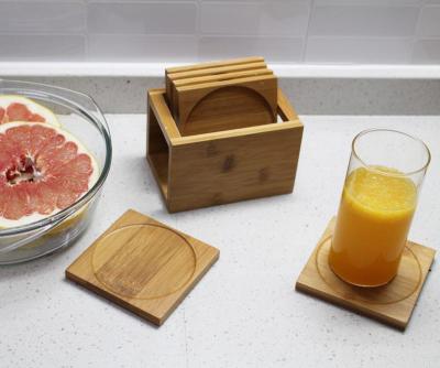 China Sustainable Bamboo Square Coaster Set Bamboo Square Coaster Set Bamboo Kitchenware for sale