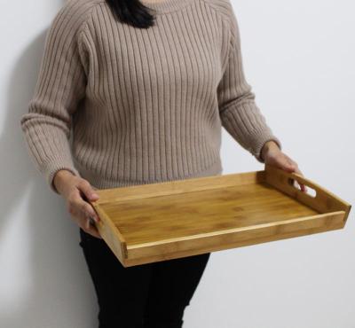 China Bamboo Tray Large Bamboo Serving Tray For Home And Kitchen for sale