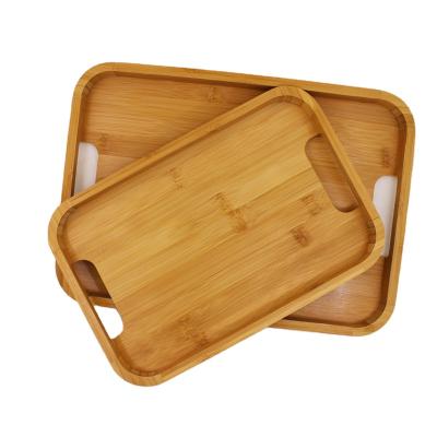 China Bamboo Serving Tray Three Round Kitchen Storage Round Creative Bamboo Tray Tray Set for sale