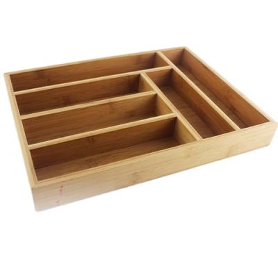 China Modern Bamboo Cutlery Tray Larger Drawer Kitchen Organizer for sale