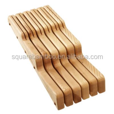 China Modern Eco-Friendly Bamboo In-Drawer Knife Organizer Knife Block for sale