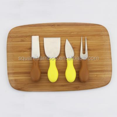 China Sustainable bamboo polished cheese board set with tools for sale