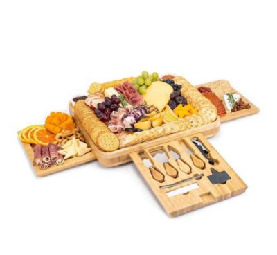 China Rectangular disposable bamboo cheese board set, bamboo cheese board with tools for sale