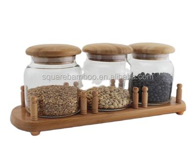 China Minimalist Kitchen Storage Bamboo Glass Rack for sale