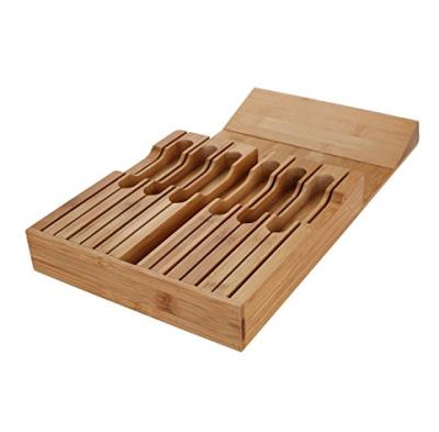 China Disposable Eco-friendly Bamboo Drawer Organizer Knife Block, Knife Storage Set, Kitchen Organizer for sale