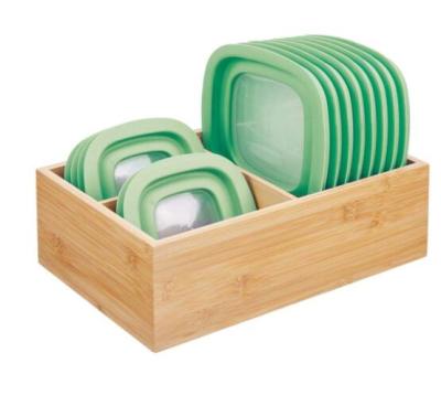 China Bamboo Storage Bamboo Dish Organizer Kitchen Tray Kitchen Shelf Organizer Box for sale