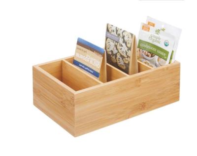 China Home Bamboo Storage Box Bamboo Organizer Bamboo Book Magazine Tray Household Storage for sale