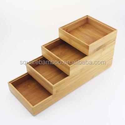 China Sustainable Bamboo Desktop Storage Box Set for sale