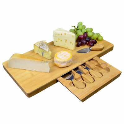 China Sustainable slate and bamboo cheese board set, includes cheese tools, chalk, cheese board tray for sale