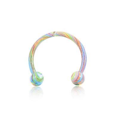 China Hiphop Stainless Steel Nose Rings Paint C Horseshoe Colorful Men Women Shape Body Jewelry Nose Cuffs for sale