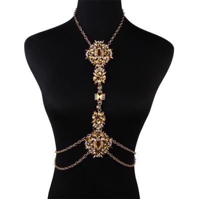 China CLASSIC Body Chain Alloy Fashion Women Body Jewelry Luxury Exaggerated Rhinestone Chains for sale