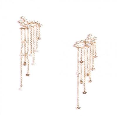 China TRENDY Metal Earrings Star Tassel Earrings Accessories Fashion Stud Earrings for sale