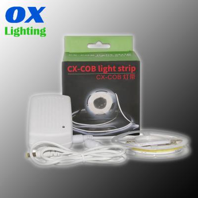 China Desktop COB Led Strip Kit Flexible Epistar Chip 384led COB LED Strip Light 24V Dotless Strip Kit for sale