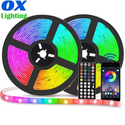 China Theme Park RGB 5050 Tooth LED Strip Light 12v 5m Blue Backlight For Room TV Bar LED Strip Ribbon Light for sale