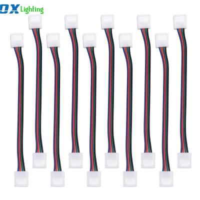 China Led Strip Light 4 Pin RGB Led Strip Connector For 10mm LED Strip Free Soldering Connector for sale