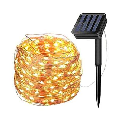 China Cadena Luz Led Outdoor String 100Leds Solar Powered String Lights Solar Theme Park Led Tree Light for sale