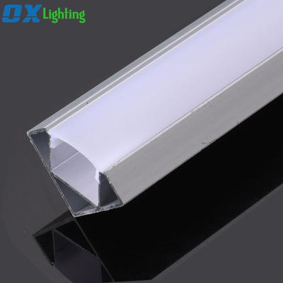 China Decorations Led Profile PVC 45 Degree Angle LED Profile Edge Aluminum Profile For LED Strip for sale