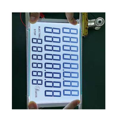 China Customized monochrome 7 segments TN LCD display for fuel dispenser/gas station machine/petrol pump/oil 200mm x 130 mm for sale