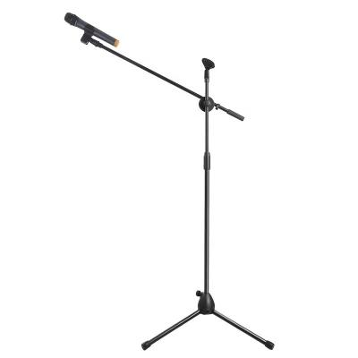 China Professional Metal Pole Clip Condenser Microphone Floor Stand Tripod Microphone Stand Mobile Music Tripod Stand for sale